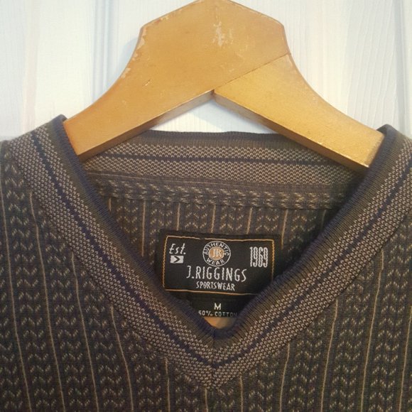 Vintage J.Riggings Sportswear V-Neck Sweater M - Picture 2 of 4
